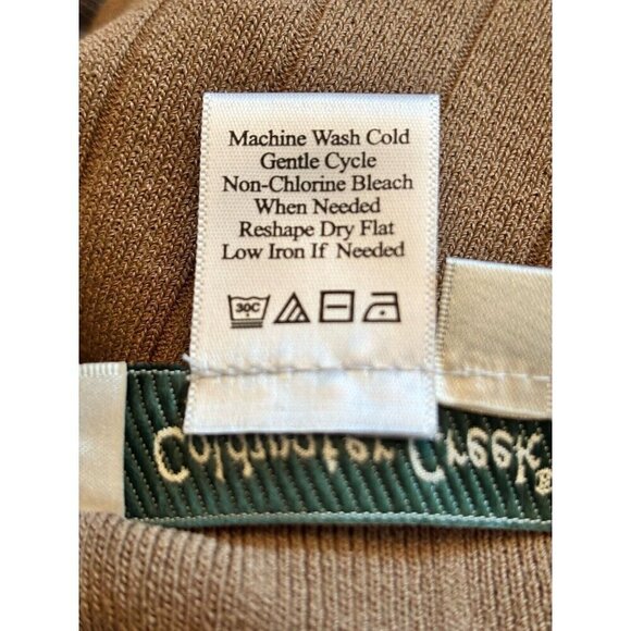 Coldwater Creek Size M Brown Pleated Longline Knit Duster Cardigan Stretch - Picture 7 of 7